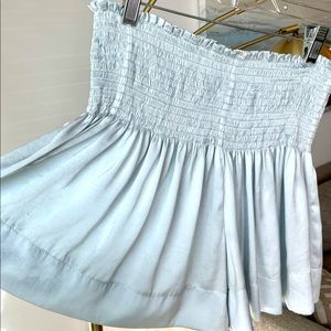KOCH Erika Skirt - Light Blue Smocked Waist Mini Shorts